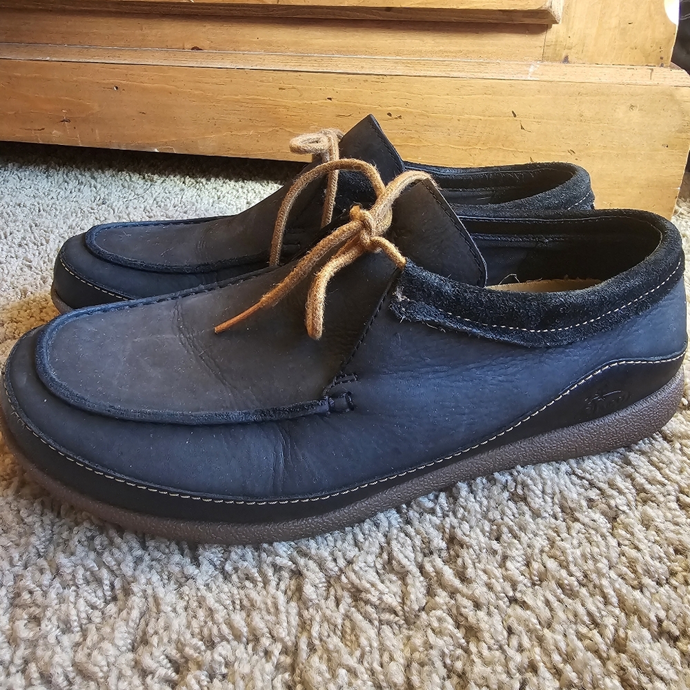 Chacos Pineland Leather Mocs Black Slip On Shoes 10.5